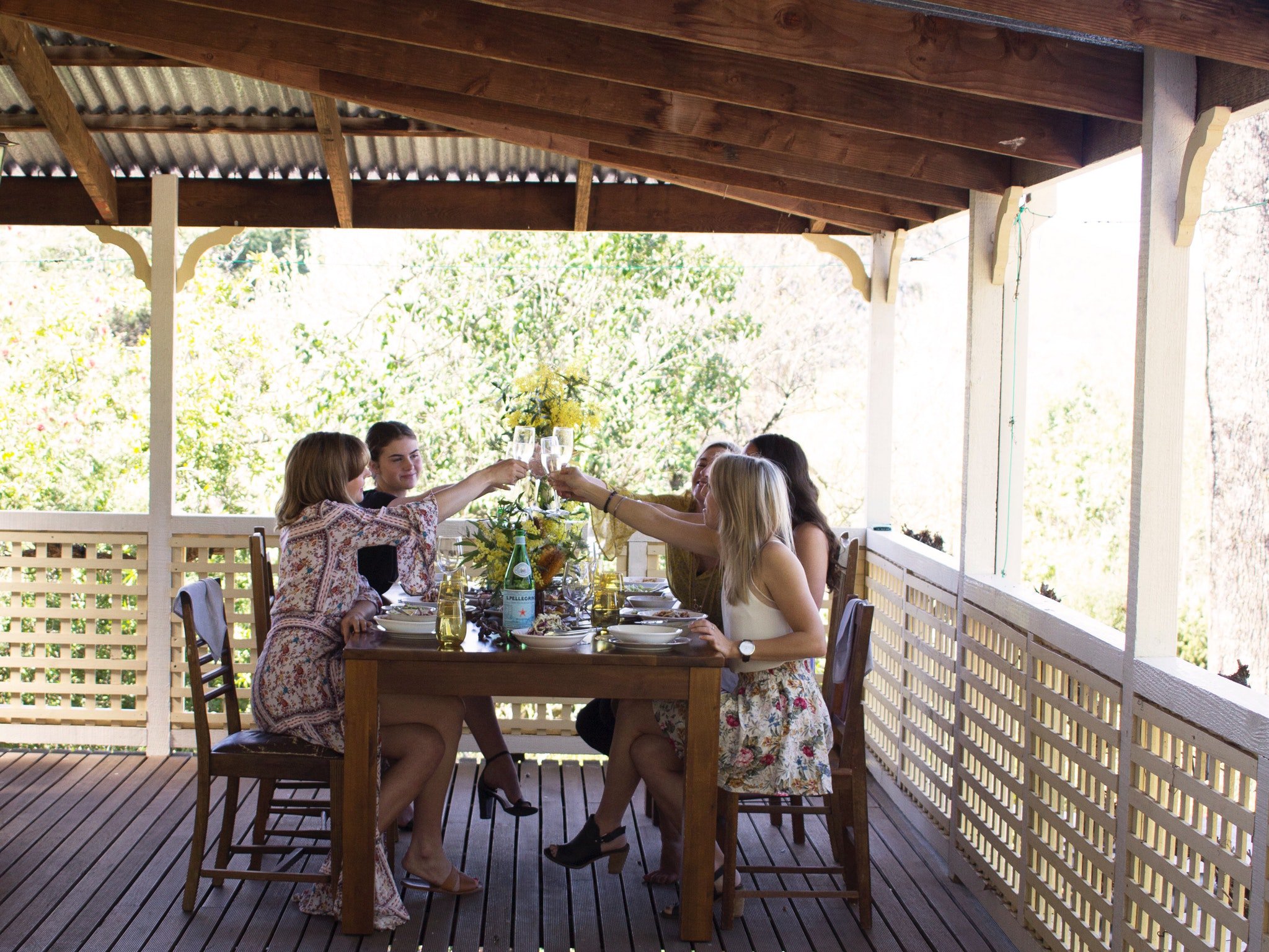 Dining on the verandah