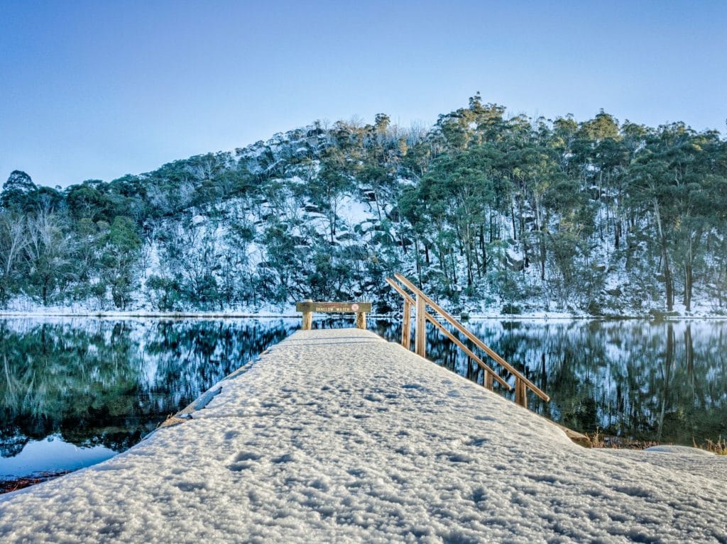 Snow at Lake Catani on Mount Buffalo