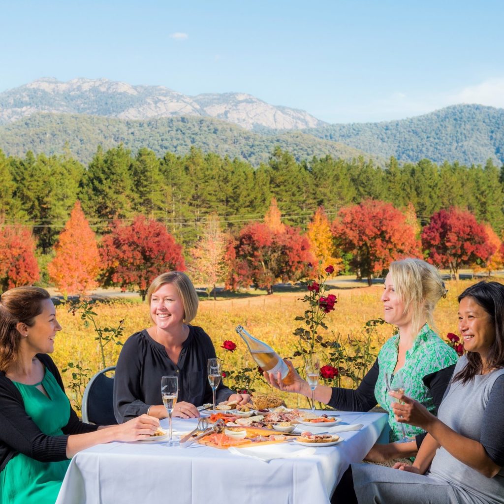 Ladies lunch at Feathertop Winery Porepunkah Victoria