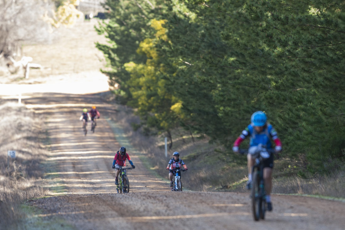Cyclists on the 5Zero gravel ride in Bright