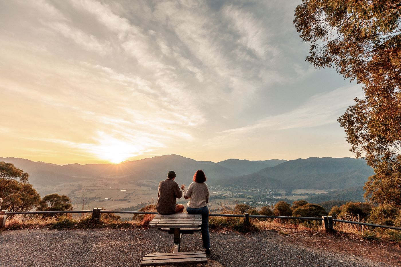 Couple enjoying the sunrise at Sullivans
