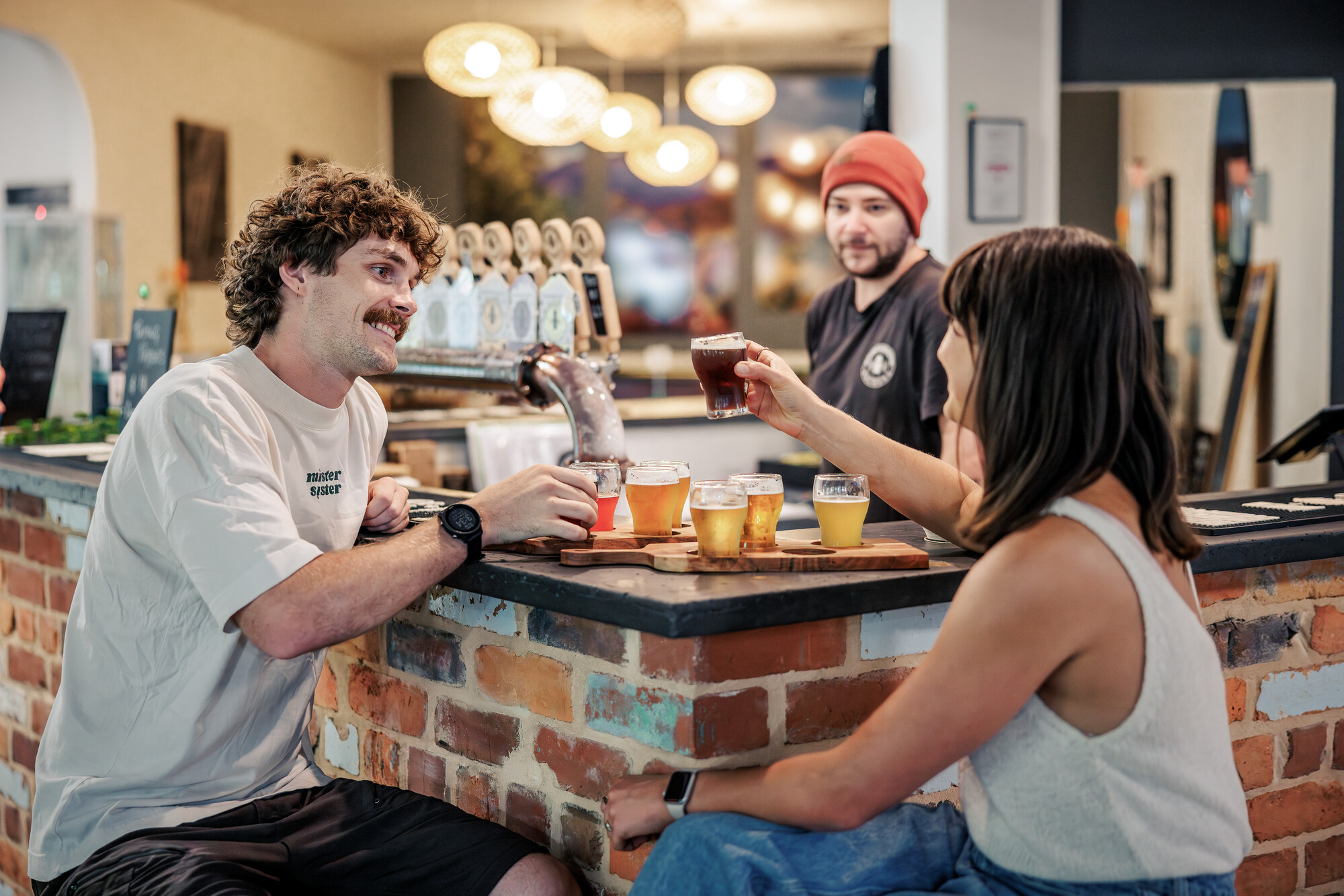 Beer tasting at Mountain Monk Brewery