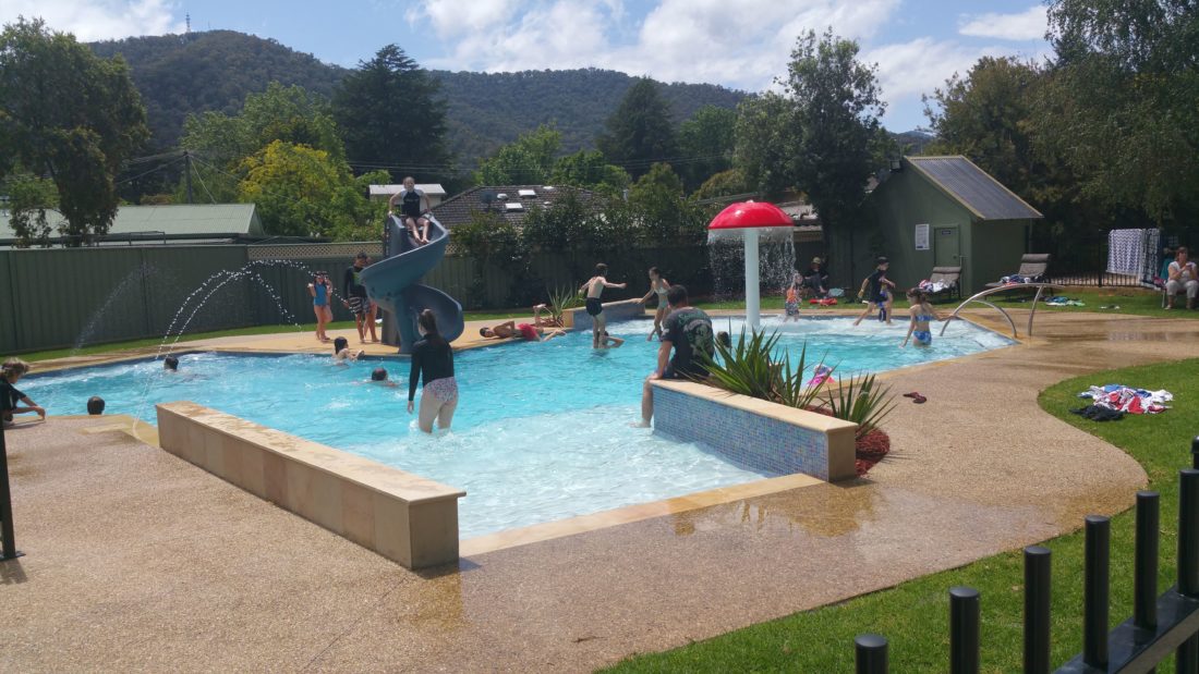 The park's new solar heated pool