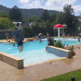 The park's new solar heated pool