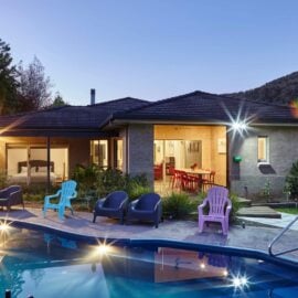 Enormous saltwater pool overlooked by your outdoor dining table & BBQ