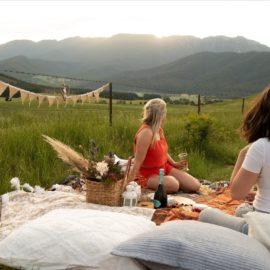 The Picnic Folk sets up a picnic and hamper in the beautiful Bright countryside.