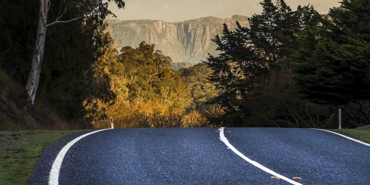 View of Mt Buffalo from Tawonga Gap Road