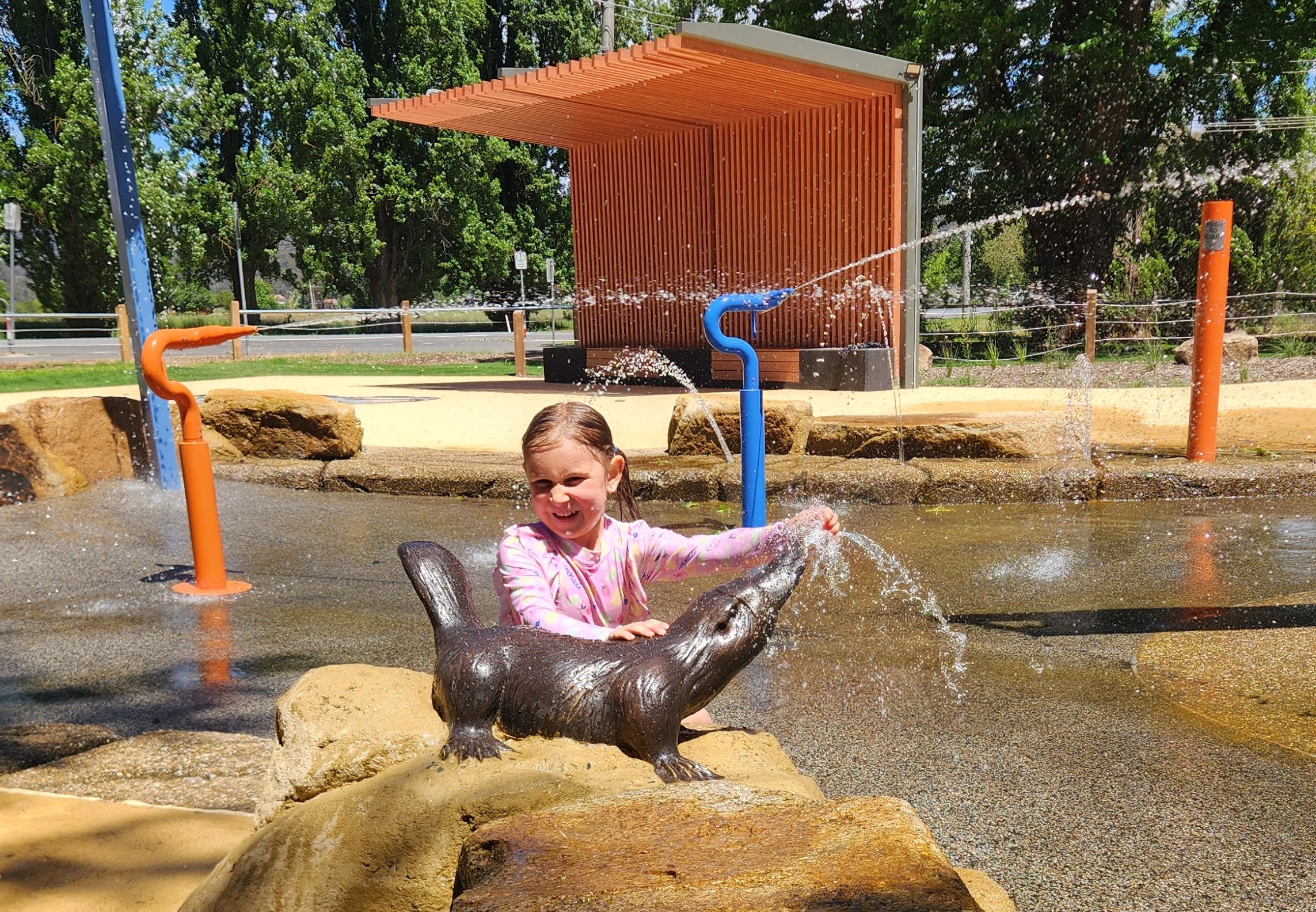 Child enjoing Myrtleford Splash Park