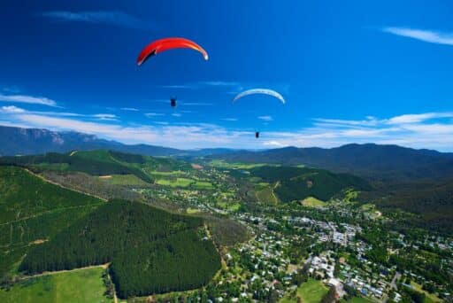 Paragliding over Bright 