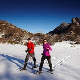 Snow shoeing at Mount buffalo